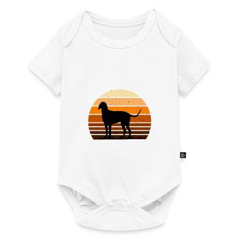 Billy Dog Silhouette Vintage Sunset pour les amoureux des chiens - Body à manches courtes Premium Bébé - blanc - Devant