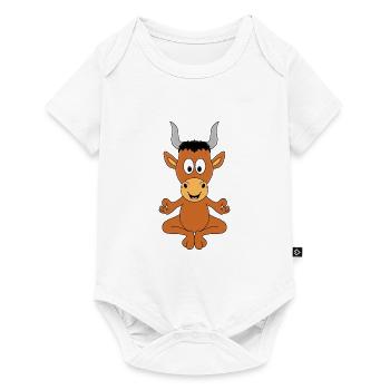YOGA - PILATES - TIER - STIER - RIND - KUH - Baby Premium Kurzarmbody - Weiß - Vorne