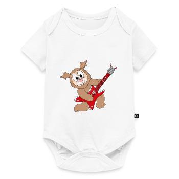 LAMA - ALPAKA - GITARRE - MUSIK - TIER - KIND - Baby Premium Kurzarmbody - Weiß - Vorne
