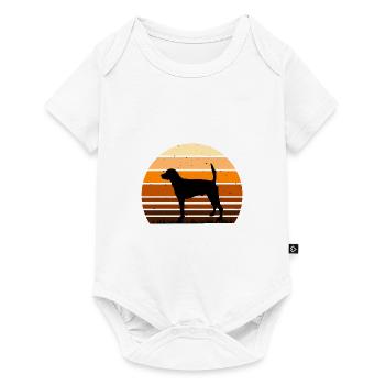 Français Foxhound Dog Lover Silhouette Retro Sunset - Body à manches courtes Premium Bébé - blanc - Devant