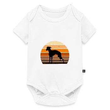 Italian Greyhound Dog Love Silhouette Retro Sunset - Baby Premium short-sleeve bodysuit - white - Front