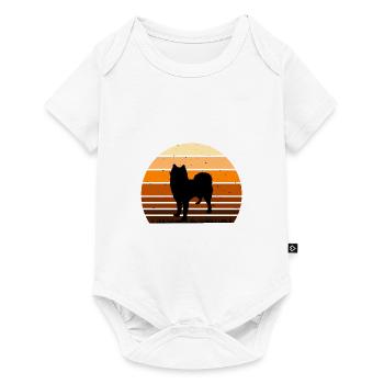 Husky Dog Silhouette Vintage Sunset for Dog Lovers - Baby Premium short-sleeve bodysuit - white - Front