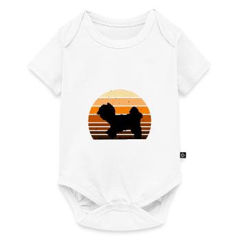 Kyi Leo Dog Lover Silhouette Vintage Sunset - Body à manches courtes Premium Bébé - blanc - Devant