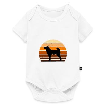 Karelian Bear Dog Lover Silhouette Vintage Sunset - Baby Premium short-sleeve bodysuit - white - Front
