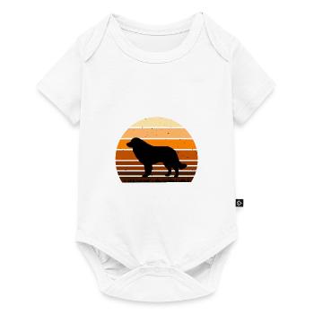 Karst Schäferhund Hund Liebhaber Silhouette Vintage Sonnenuntergang - Baby Premium Kurzarmbody - Weiß - Vorne