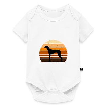 Vieux Lévrier Croate Chien Silhouette Rétro Soleil - Body à manches courtes Premium Bébé - blanc - Devant