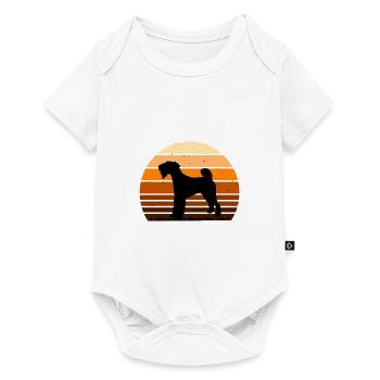 Lakeland Terrier Dog Lover Silhouette Retro Sunset - Body à manches courtes Premium Bébé - blanc - Devant