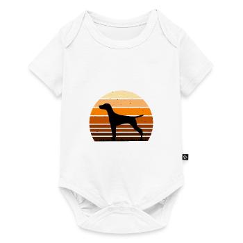 Vizsla Dog Lover Silhouette Vintage Sunset - Body à manches courtes Premium Bébé - blanc - Devant