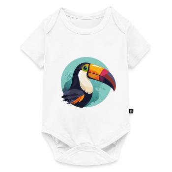 Toucan avec arrière-plan - Body à manches courtes Premium Bébé - blanc - Devant