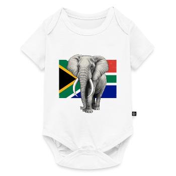 Elephant flag of South Africa - Baby Premium short-sleeve bodysuit - white - Front