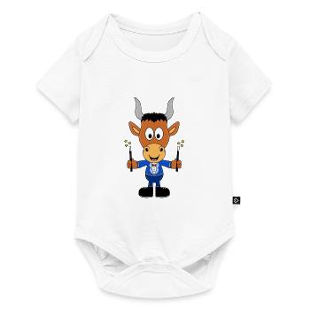 ZAUBERER - ZAUBERN - STIER - BULLE - TIER - Baby Premium Kurzarmbody - Weiß - Vorne