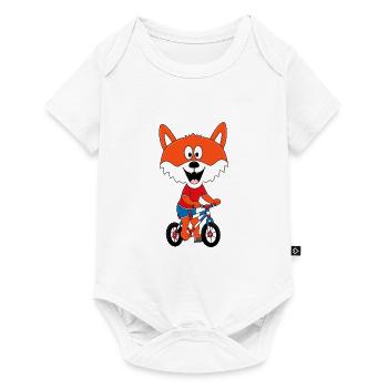 FUCHS - FAHRRAD - RAD - RADFAHRER - BIKER - TIER - Baby Premium Kurzarmbody - Weiß - Vorne