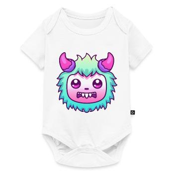 Monsterchen mit Hörnern - Baby Premium Kurzarmbody - Weiß - Vorne