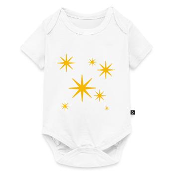 Sterntaler Sternchen Glück 7 seven yellow stars - Baby Premium short-sleeve bodysuit - white - Front