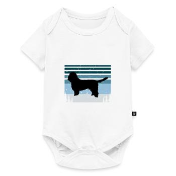 Basset Griffon Vendeen Petit Dog Silhouette Retro - Baby Premium short-sleeve bodysuit - white - Front