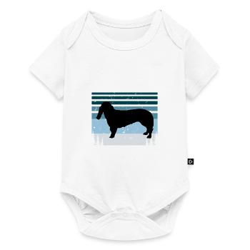 Basset Bleu De Gascogne Dog Silhouette Retro Sun - Body à manches courtes Premium Bébé - blanc - Devant