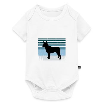 Silhouette de chien de bétail australien à queue de souche - Body à manches courtes Premium Bébé - blanc - Devant