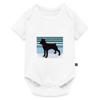 Boxer Dog Silhouette Vintage Sunset for Dog Lovers - Baby Premium short-sleeve bodysuit - white - Front