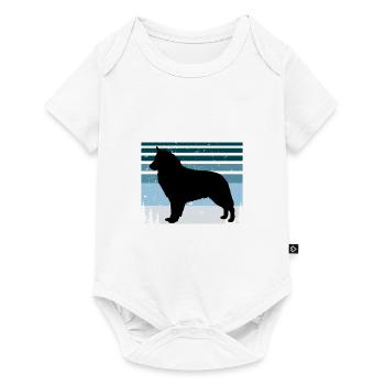 Bohemian Shepherd Dog Love Silhouette Retro Sunset - Baby Premium short-sleeve bodysuit - white - Front