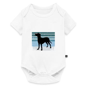 Bleu De Gascogne Petit Dog Silhouette Retro Sonnenuntergang - Baby Premium Kurzarmbody - Weiß - Vorne