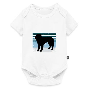 Bosnian Coarse Haired Hound Dog Silhouette Retro - Baby Premium short-sleeve bodysuit - white - Front