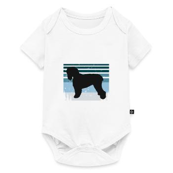 Noir Terrier Russe Chien Silhouette Rétro Coucher de Soleil - Body à manches courtes Premium Bébé - blanc - Devant