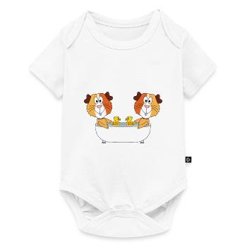 MEERSCHWEINCHEN - BADEWANNE - BADEN - TIERE - Baby Premium Kurzarmbody - Weiß - Vorne