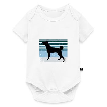 Cretan Hound Dog Lover Silhouette Vintage Sunset - Baby Premium short-sleeve bodysuit - white - Front
