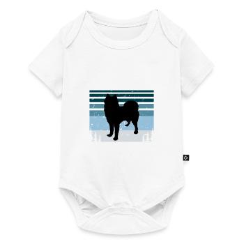 Husky Dog Silhouette Vintage Sunset for Dog Lovers - Baby Premium short-sleeve bodysuit - white - Front