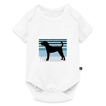 Jack Russell Dog Lover Silhouette Vintage Sunset - Body à manches courtes Premium Bébé - blanc - Devant