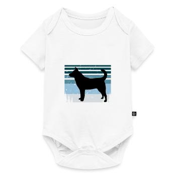 Jindo Dog Silhouette Vintage Sunset for Dog Lovers - Baby Premium short-sleeve bodysuit - white - Front