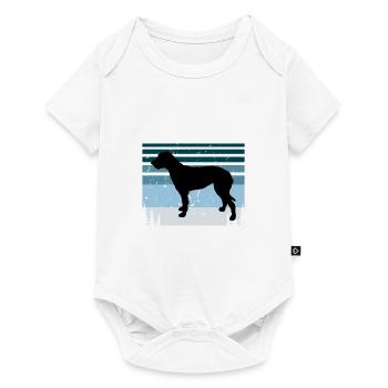 Irish Wolfhound Dog Love Silhouette Vintage Sunset - Baby Premium short-sleeve bodysuit - white - Front