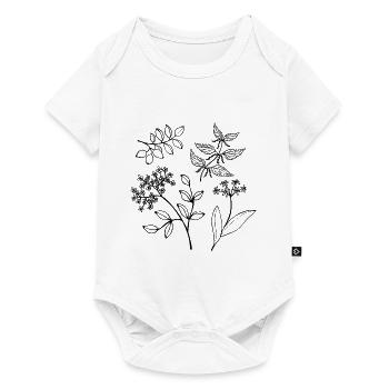 Forêt Vert Herbes sauvages Plantes forestières Plantes sauvages - Body à manches courtes Premium Bébé - blanc - Devant