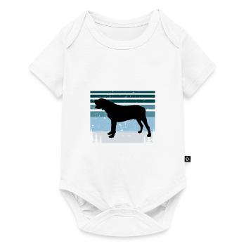 Mastiff Espagnol Chien Amour Silhouette Vintage Coucher de Soleil - Body à manches courtes Premium Bébé - blanc - Devant