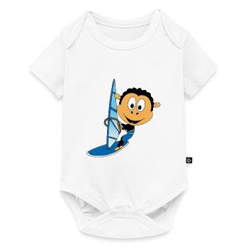 SURFER - WINDSURFEN - SPORT - SCHAF - TIER - Baby Premium Kurzarmbody - Weiß - Vorne