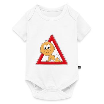 ACHTUNG BABY - BABYS - KIND - MAMA - PAPA - Baby Premium Kurzarmbody - Weiß - Vorne