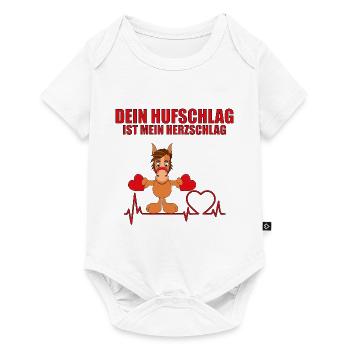 DEIN HUFSCHLAG IST MEIN HERZSCHLAG - PFERD - PONY - Baby Premium Kurzarmbody - Weiß - Vorne