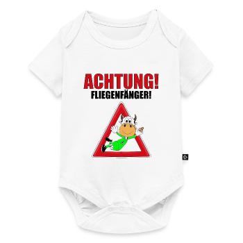 ACHTUNG! FLIEGENFÄNGER - KUH - TORWART - FUßBALL - Baby Premium Kurzarmbody - Weiß - Vorne