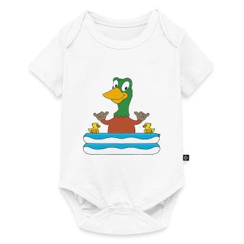 ENTE - POOL - PLANSCHBECKEN - SOMMER - SHAKA - FUN - Baby Premium Kurzarmbody - Weiß - Vorne