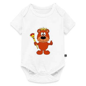 TEDDYBÄR - BÄR - TEDDY - KÖNIG - TIERISCH - GUT - Baby Premium Kurzarmbody - Weiß - Vorne