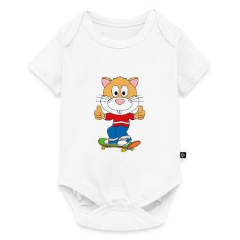 SKATER - SKATEN - SKATEBOARD - FUNSPORT - HAMSTER - Baby Premium Kurzarmbody - Weiß - Vorne