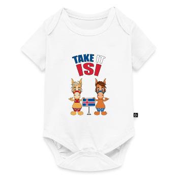 TAKE IT ISI - PFERDE - ISLAND - PONYS - ISLÄNDER - Baby Premium Kurzarmbody - Weiß - Vorne