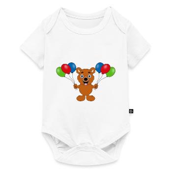 TEDDY - LUFTBALLONS - KINDER - BABYS - TIERE - Baby Premium Kurzarmbody - Weiß - Vorne