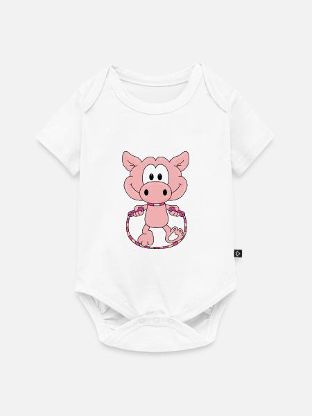 SCHWEIN - SPRINGSEIL - Baby Premium Kurzarmbody - Weiß