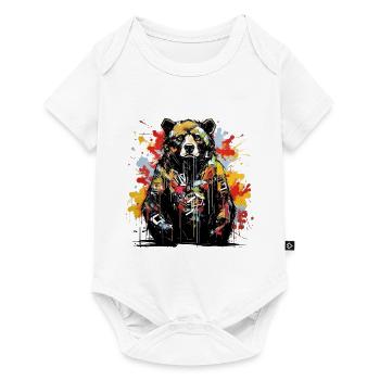 Ours rugissant. La force du style graffiti. - Body à manches courtes Premium Bébé - blanc - Devant