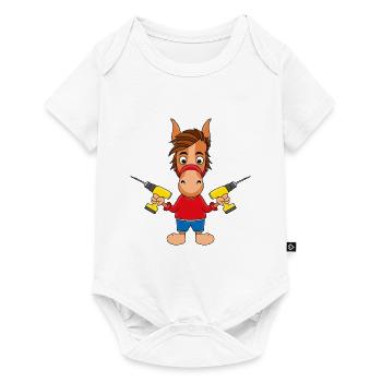 PFERD - HANDWERKER - Baby Premium Kurzarmbody - Weiß - Vorne