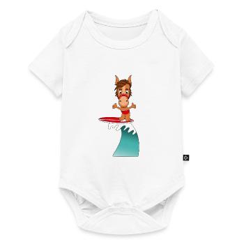WELLENREITER - PFERD - Baby Premium Kurzarmbody - Weiß - Vorne
