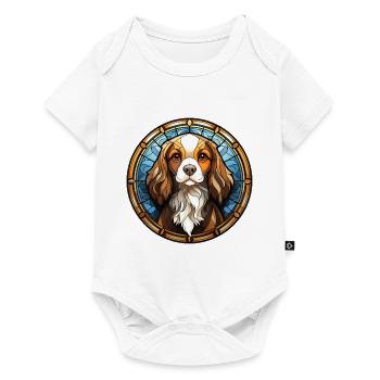 Cavalier King Charles Spaniel Dog Race Aquarelle - Body à manches courtes Premium Bébé - blanc - Devant