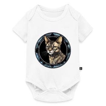 Egyptian Mau Cat Breed Watercolor Glass - Baby Premium short-sleeve bodysuit - white - Front