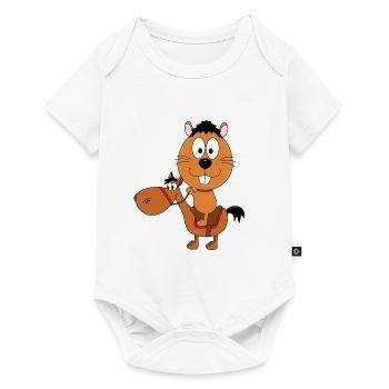 REITEN - PFERD - PONY - BIBER - OTTER - Baby Premium Kurzarmbody - Weiß - Vorne